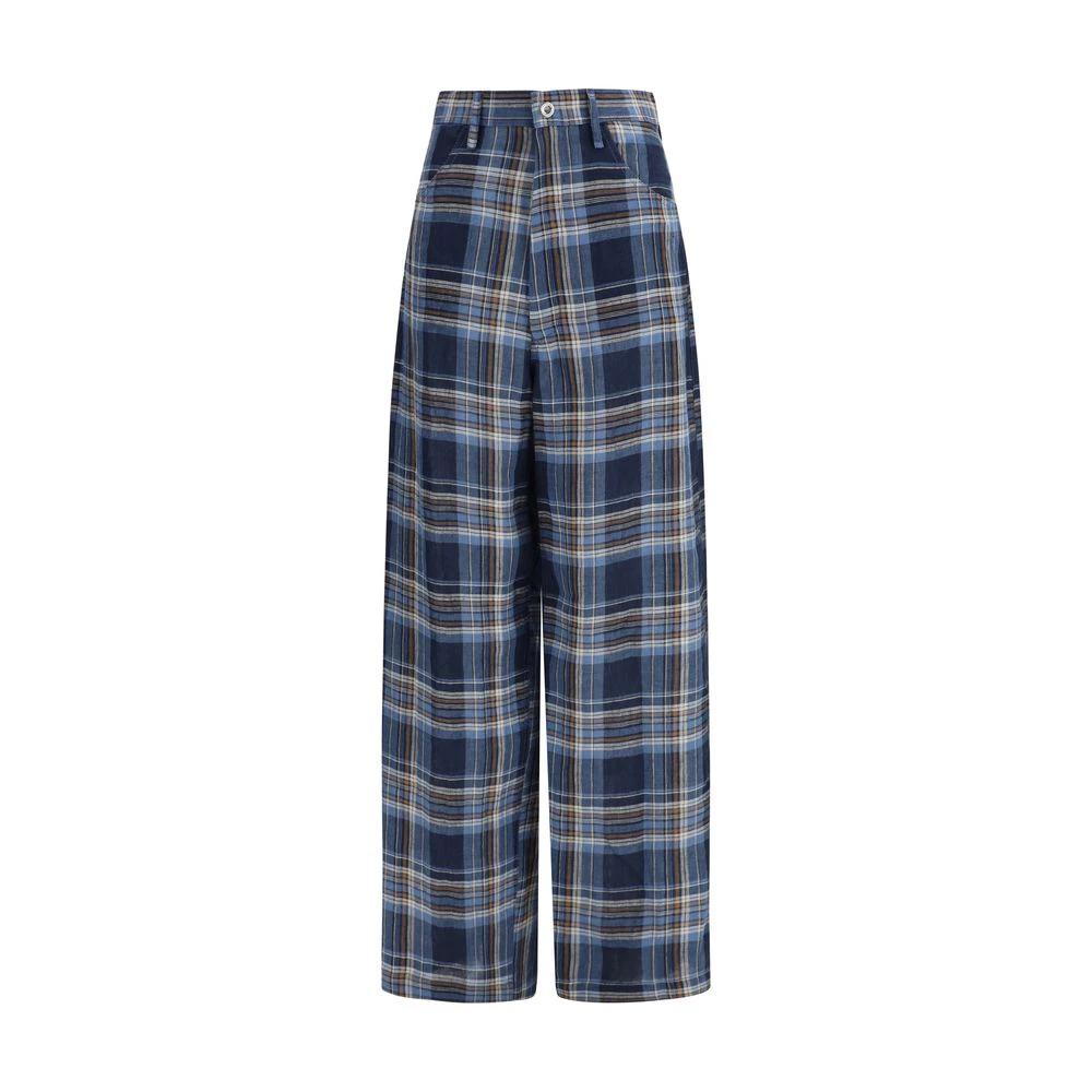 MARBELL Sample Sale MARBELL Blue Linen Casual Pants - | Designer outlet
