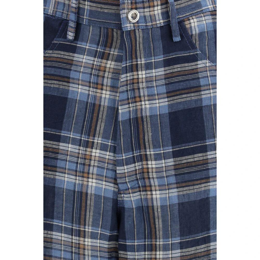 MARBELL Sample Sale MARBELL Blue Linen Casual Pants - | Designer outlet