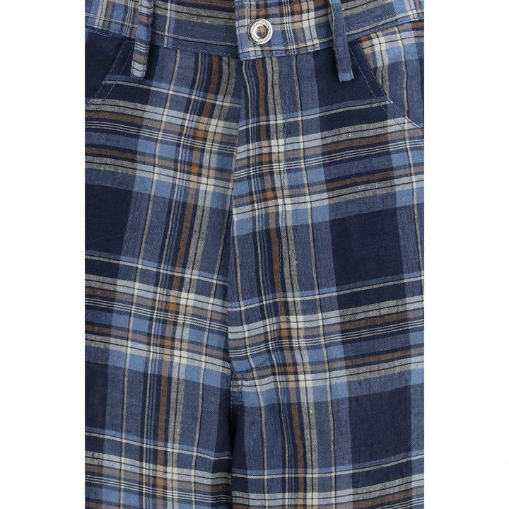 MARBELL Sample Sale MARBELL Blue Linen Casual Pants - | Designer outlet