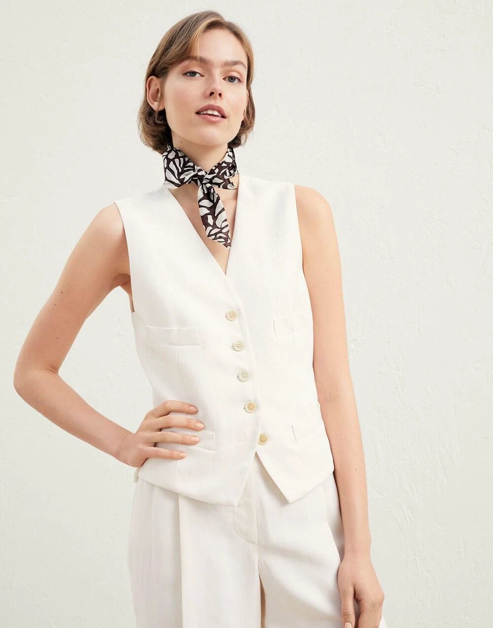 Brunello Cucinelli Sample Sale Brunello Cucinelli Beige Viscose Sleveless Jacket - | Designer outlet