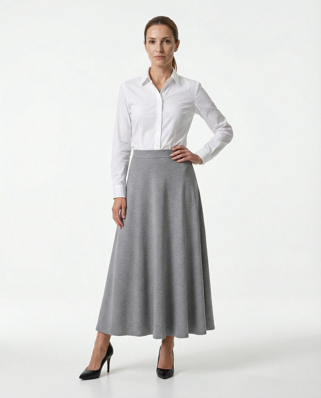 Brunello Cucinelli Sample Sale Brunello Cucinelli Gray Cotton Long Skirt - | Designer outlet