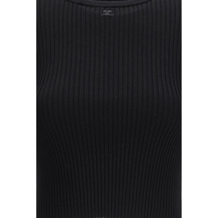 Courrèges Black Viscose T-Shirt