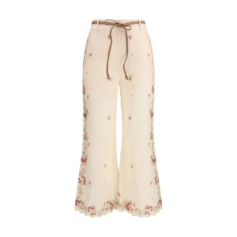 Zimmermann Sample Sale Zimmermann Beige Cotton Flared Pants - | Designer outlet
