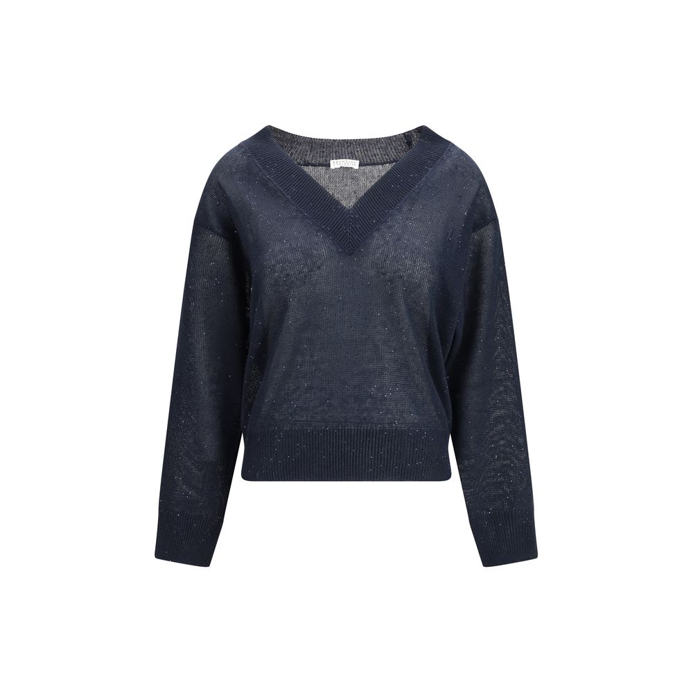 Brunello Cucinelli Sample Sale | Brunello Cucinelli Blue Linen T-Shirt - | Designer outlet