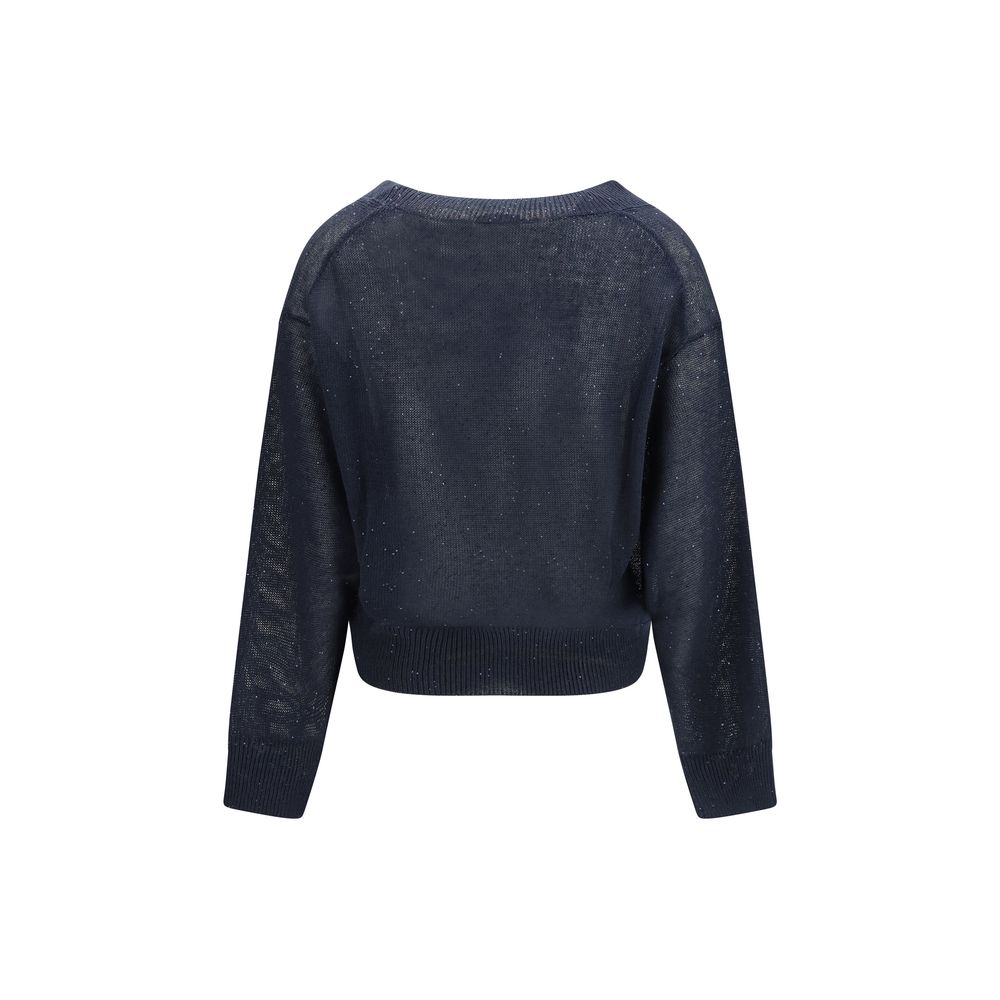 Brunello Cucinelli Sample Sale | Brunello Cucinelli Blue Linen T-Shirt - | Designer outlet