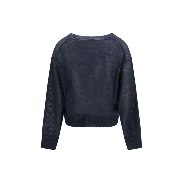 Brunello Cucinelli Sample Sale | Brunello Cucinelli Blue Linen T-Shirt - | Designer outlet