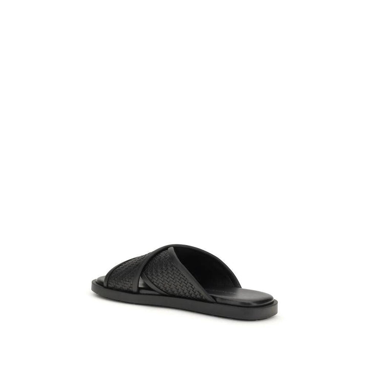 Ferragamo Sample Sale Ferragamo Black Calf Leather Bos Taurus Sandals - | Designer outlet