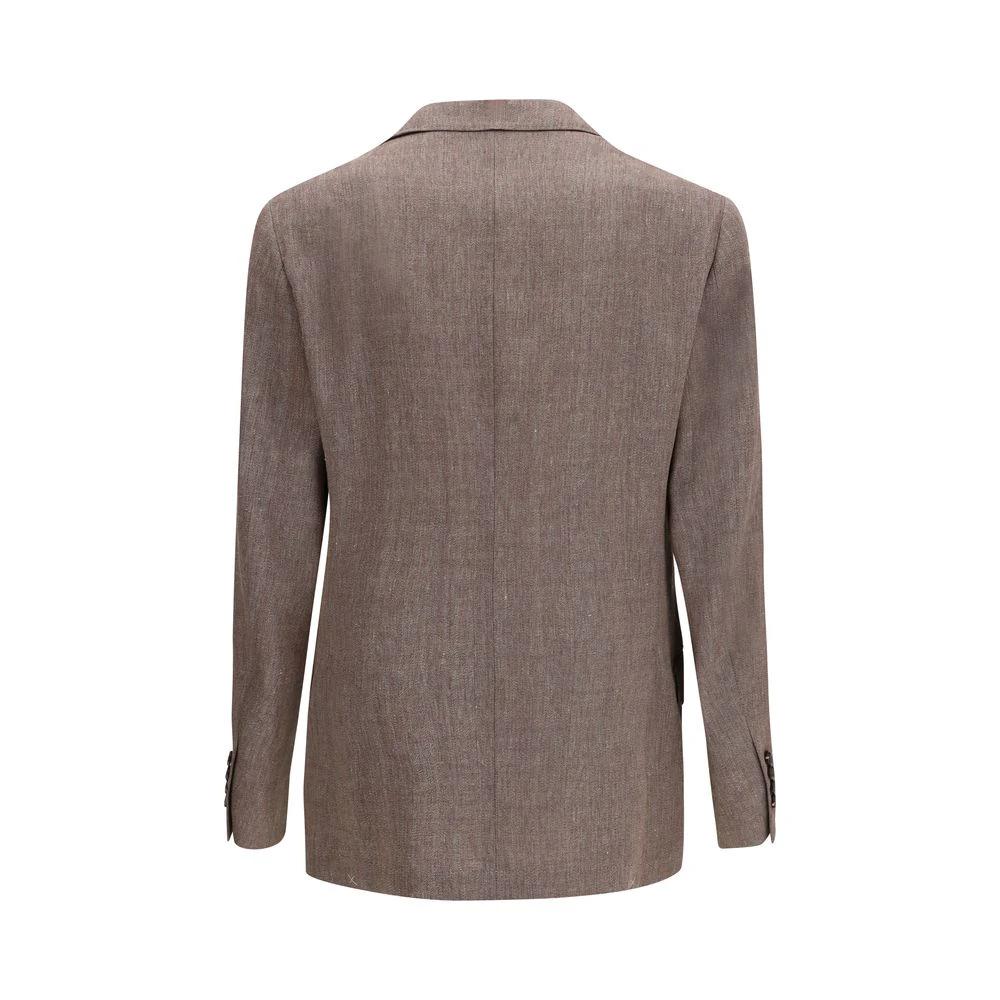 Brunello Cucinelli Sample Sale Brunello Cucinelli Brown Linen Blazer - | Designer outlet