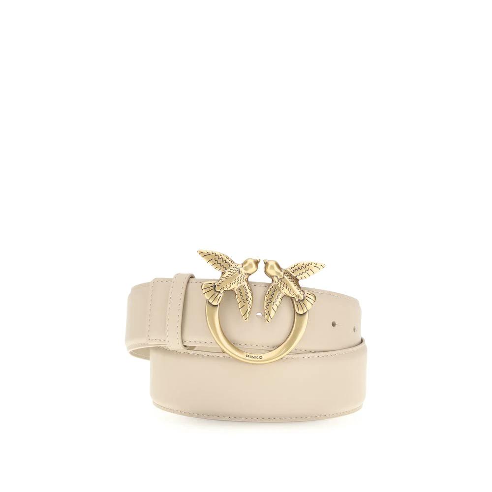 PINKO Sample Sale PINKO Beige Calf Leather Bos Taurus Regular Belt - | Designer outlet