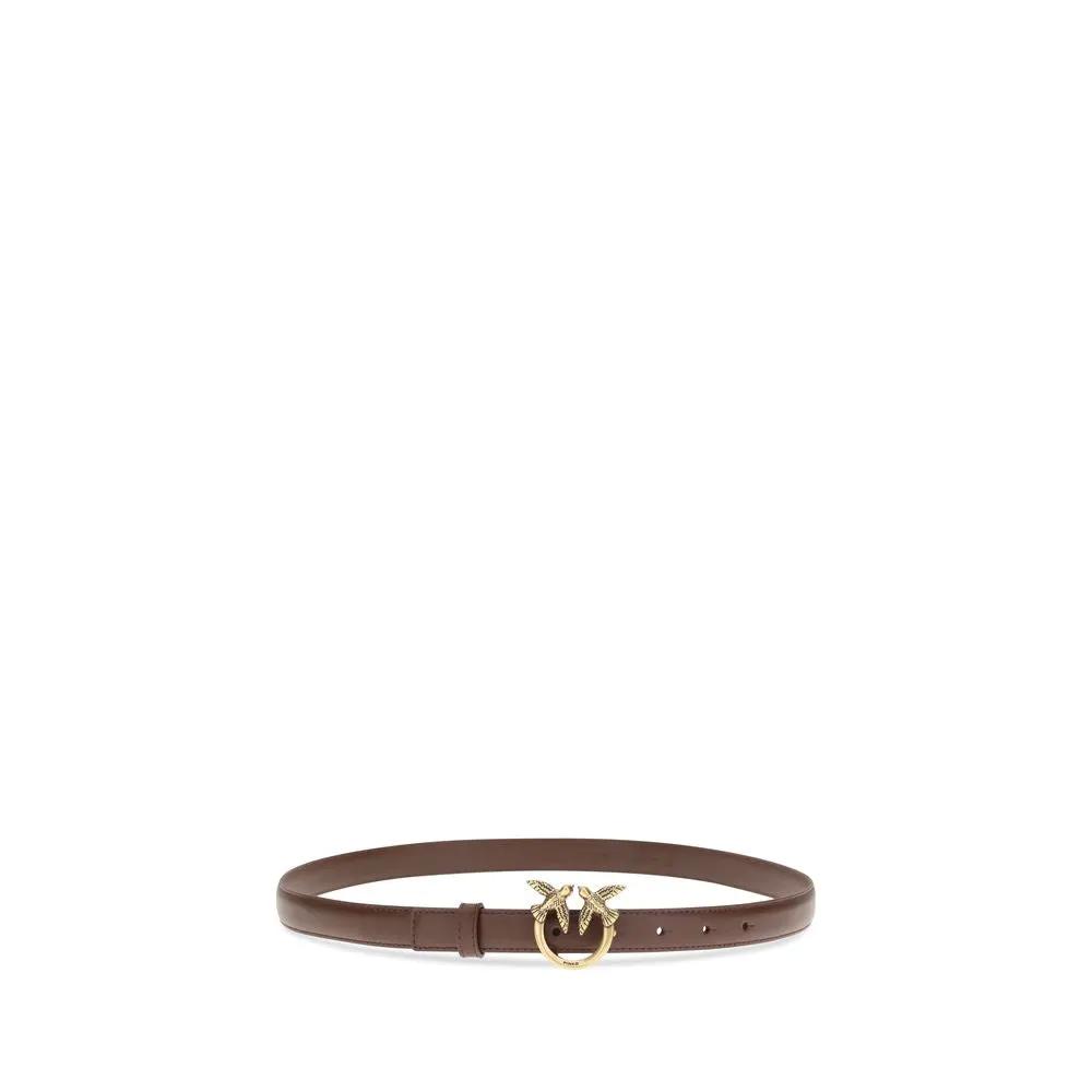 PINKO Bordeaux Calf Leather Bos Taurus Regular Belt