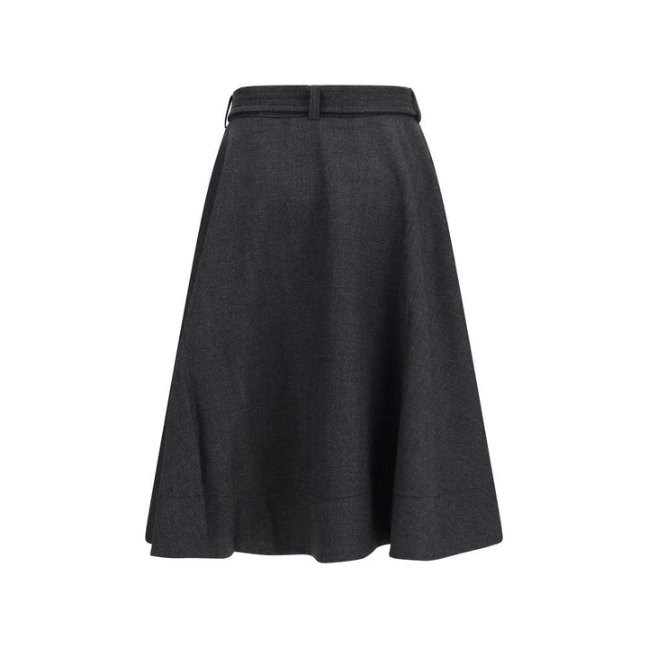 Ganni Gray Recycled Polyester Long Skirt