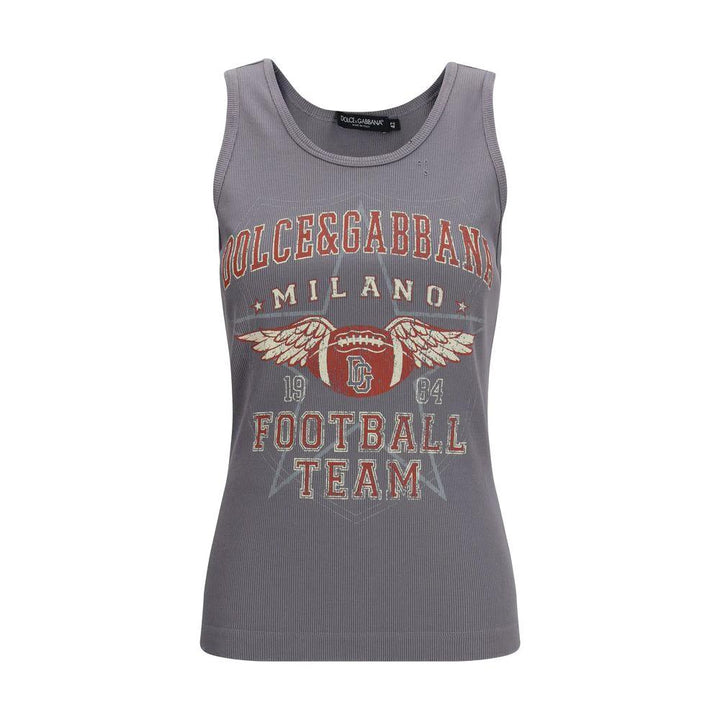 Dolce &amp; Gabbana Gray Cotton Tank Tops