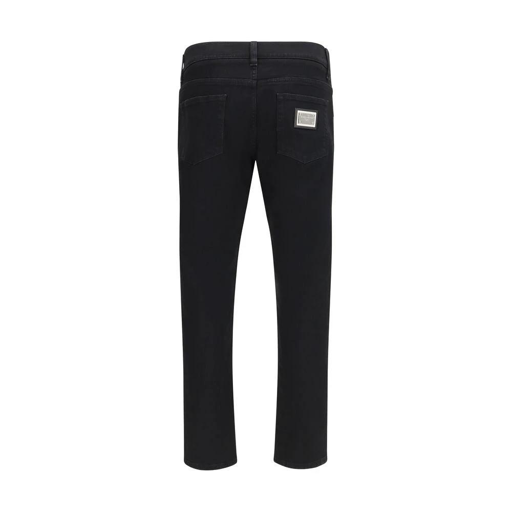 Dolce & Gabbana Black Cotton Slim Fit Jeans