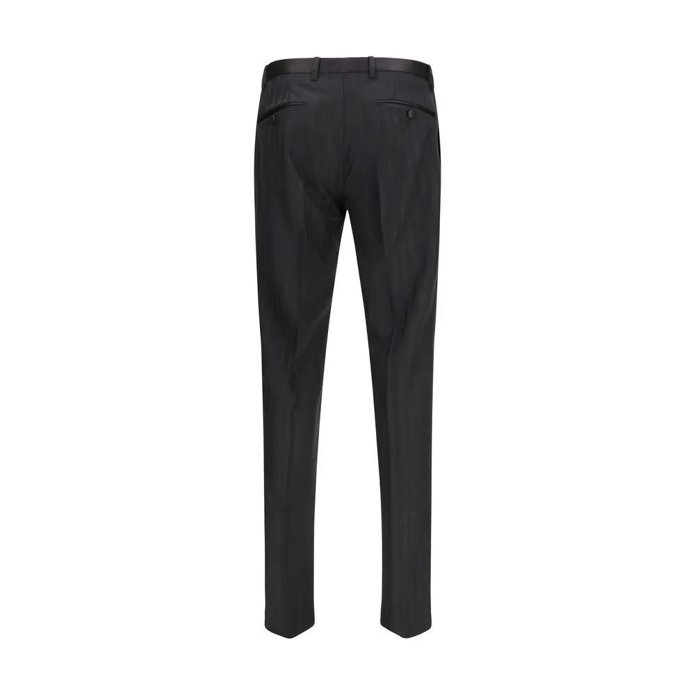Dolce &amp; Gabbana Black Wool Oves Aries Dress Pants