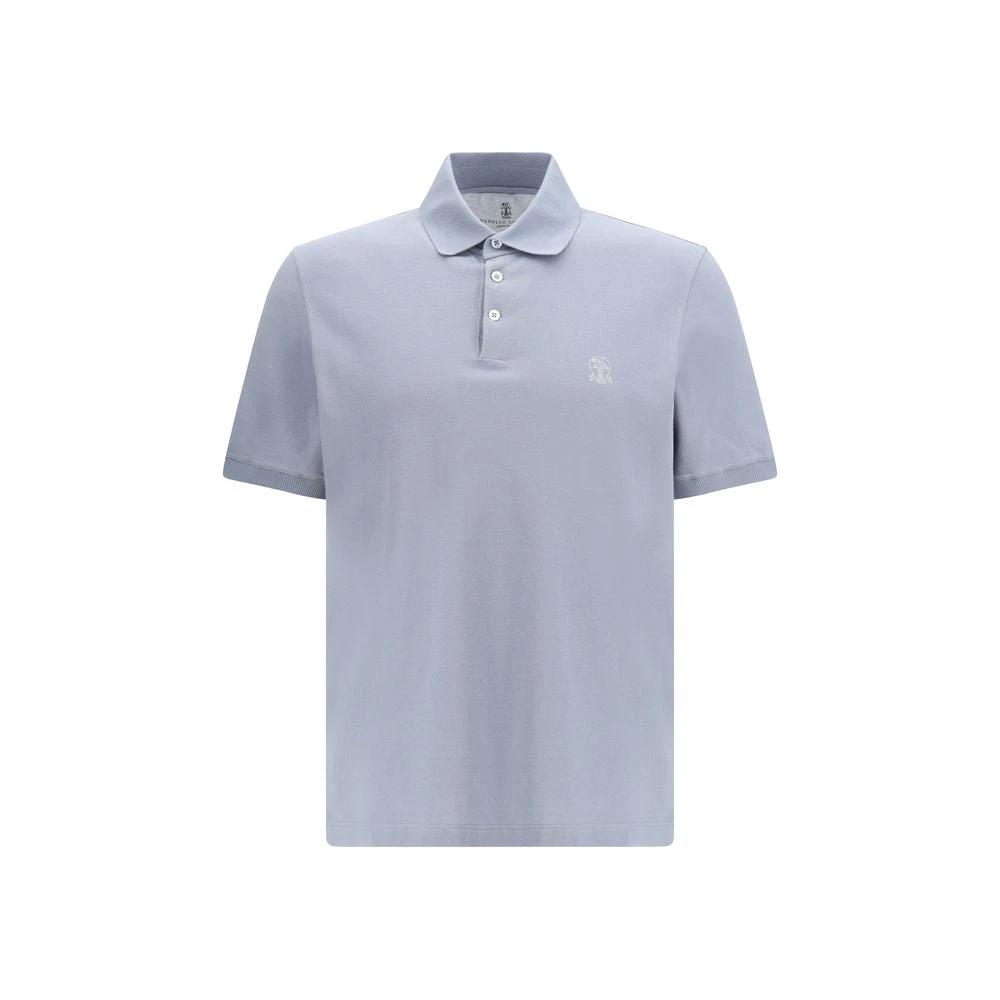 Brunello Cucinelli Sample Sale Brunello Cucinelli Blue Cotton Polo Shirt - | Designer outlet