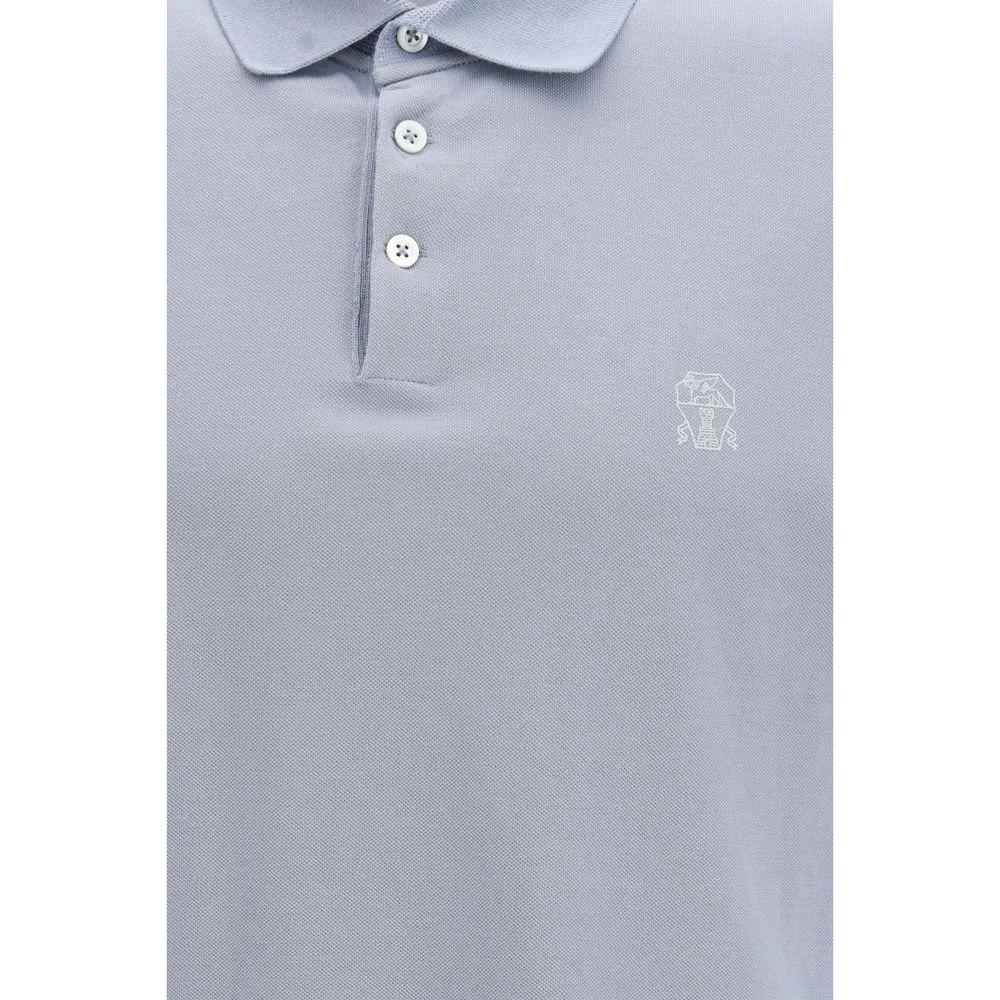 Brunello Cucinelli Sample Sale Brunello Cucinelli Blue Cotton Polo Shirt - | Designer outlet