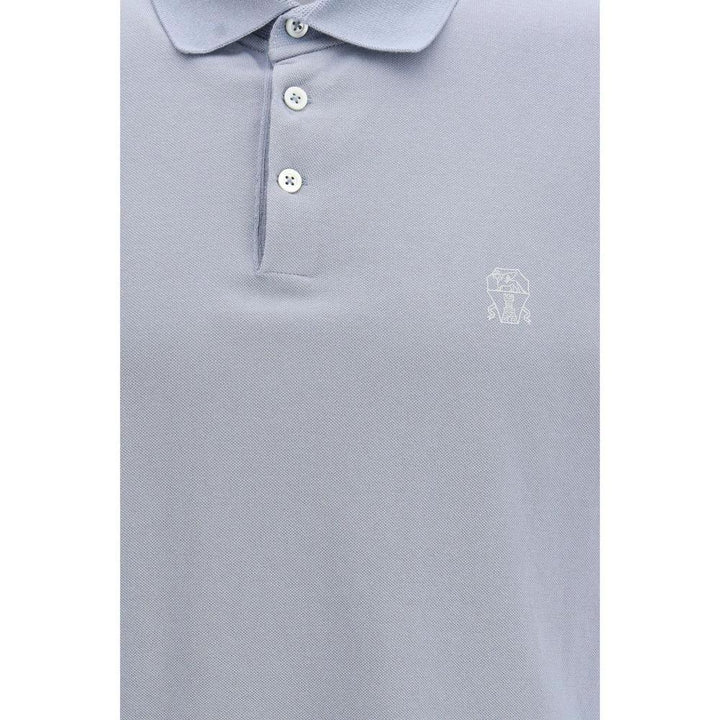 Brunello Cucinelli Sample Sale Brunello Cucinelli Blue Cotton Polo Shirt - | Designer outlet