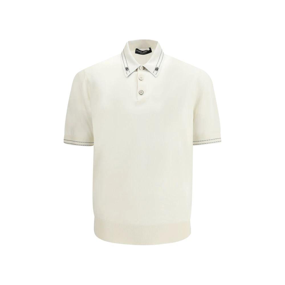 Dolce &amp; Gabbana Sample Sale Dolce &amp; Gabbana Beige Silk Polo Shirt - | Designer outlet