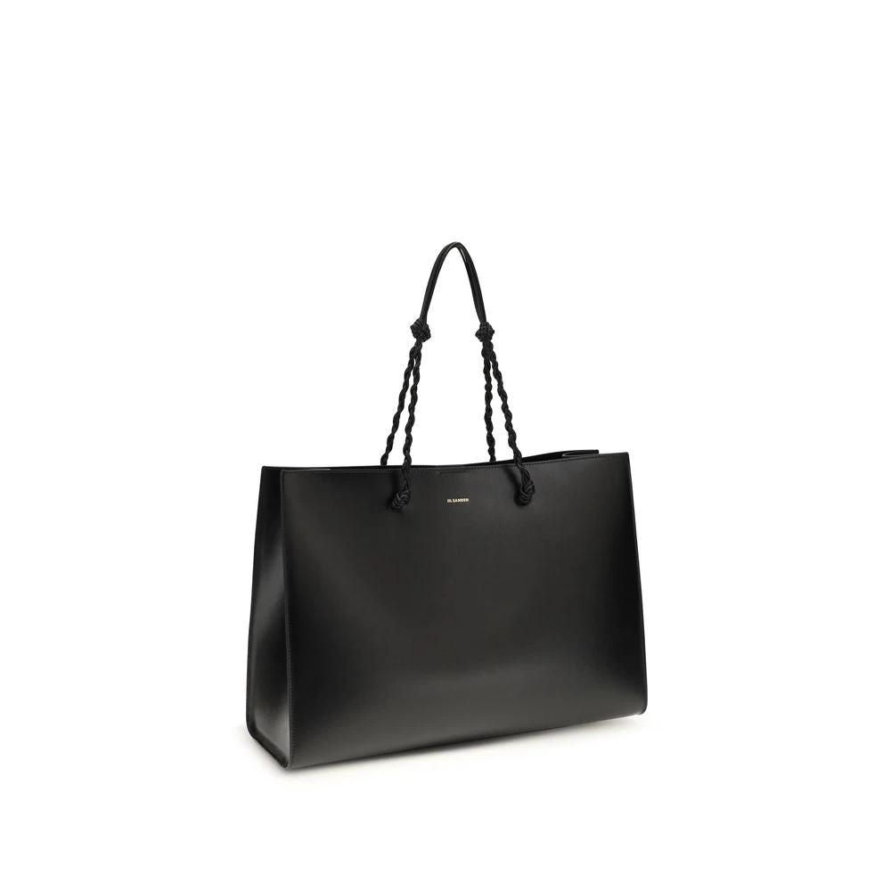 Jil Sander Sample Sale Jil Sander Black Calf Leather Bos Taurus Shoulder Bag - | Designer outlet