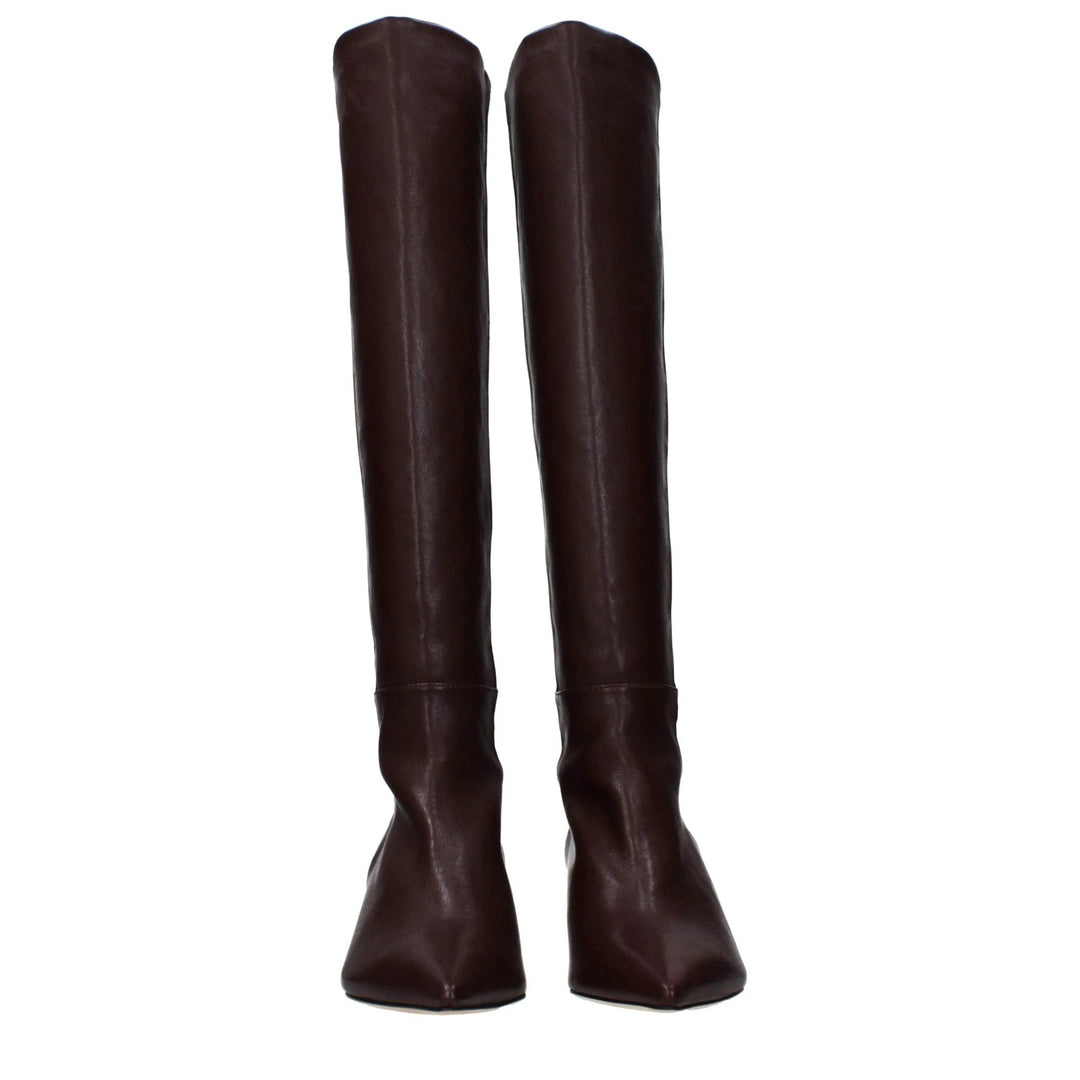 Stuart Weitzman Red Leather High Heel Boots