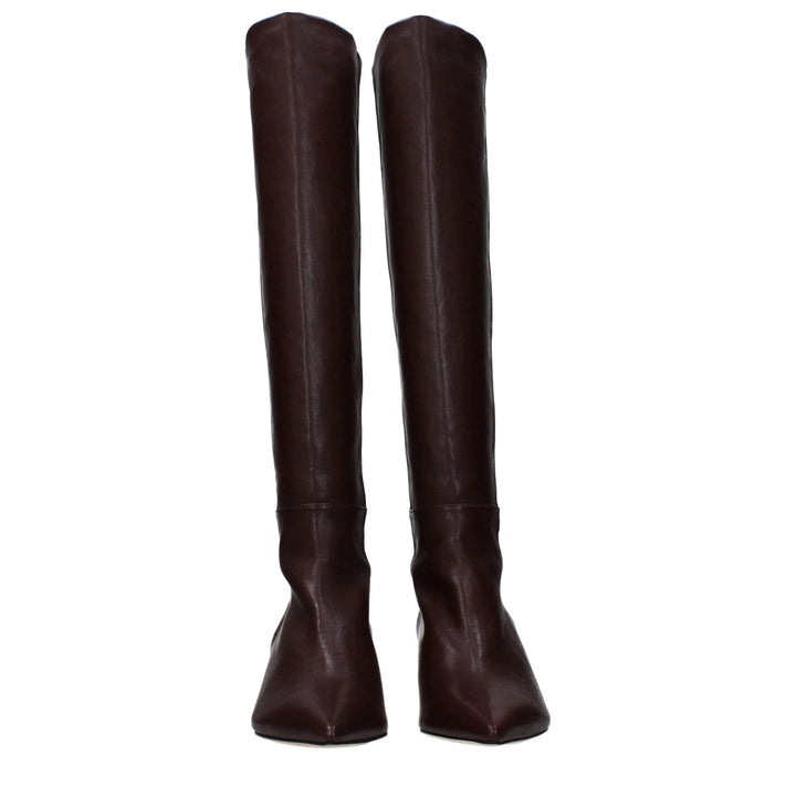 Stuart Weitzman Red Leather High Heel Boots