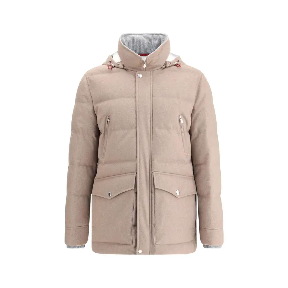 Brunello Cucinelli Beige Cashmere Full-Length Jacket