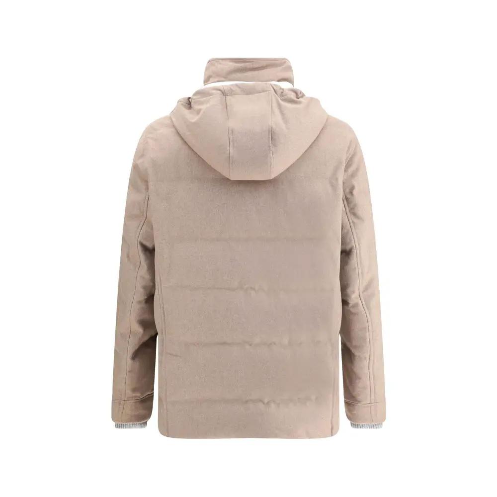 Brunello Cucinelli Beige Cashmere Full-Length Jacket