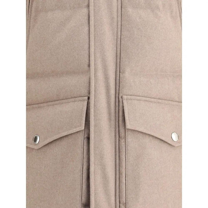 Brunello Cucinelli Beige Cashmere Full-Length Jacket