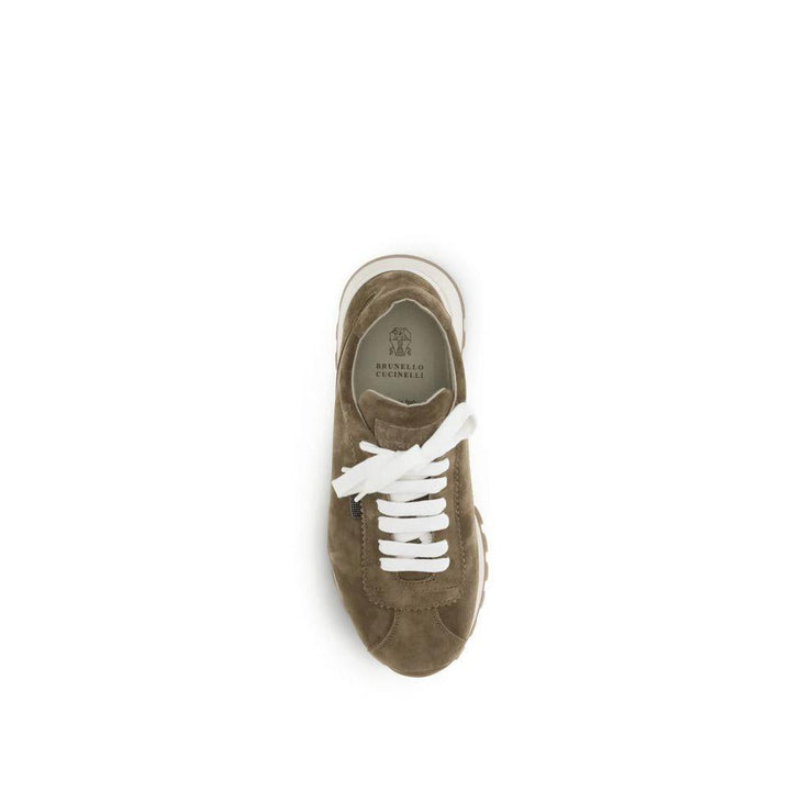 Brunello Cucinelli Sample Sale Brunello Cucinelli Brown Calf Leather Bos Taurus Platform Sneakers - | Designer outlet