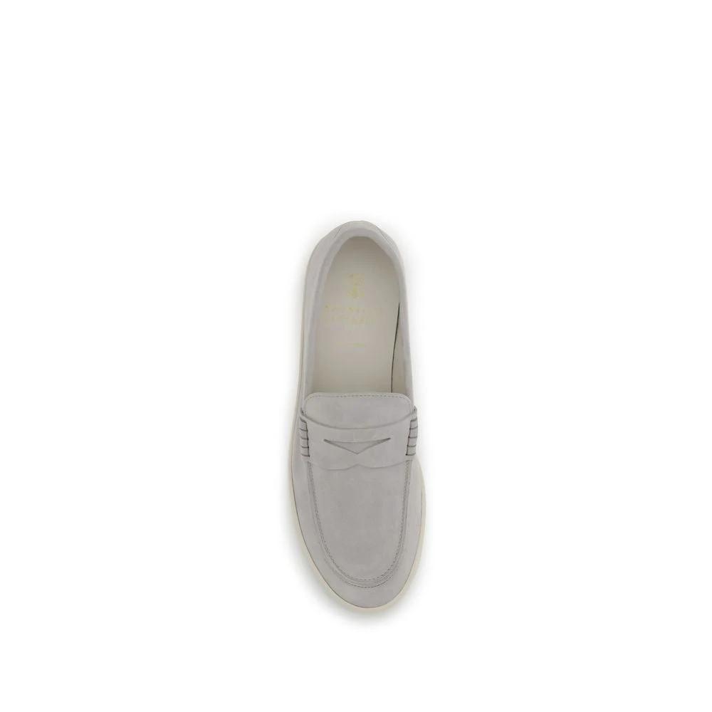 Brunello Cucinelli Sample Sale Brunello Cucinelli Beige Calf Leather Bos Taurus Slip-On Loafers - | Designer outlet