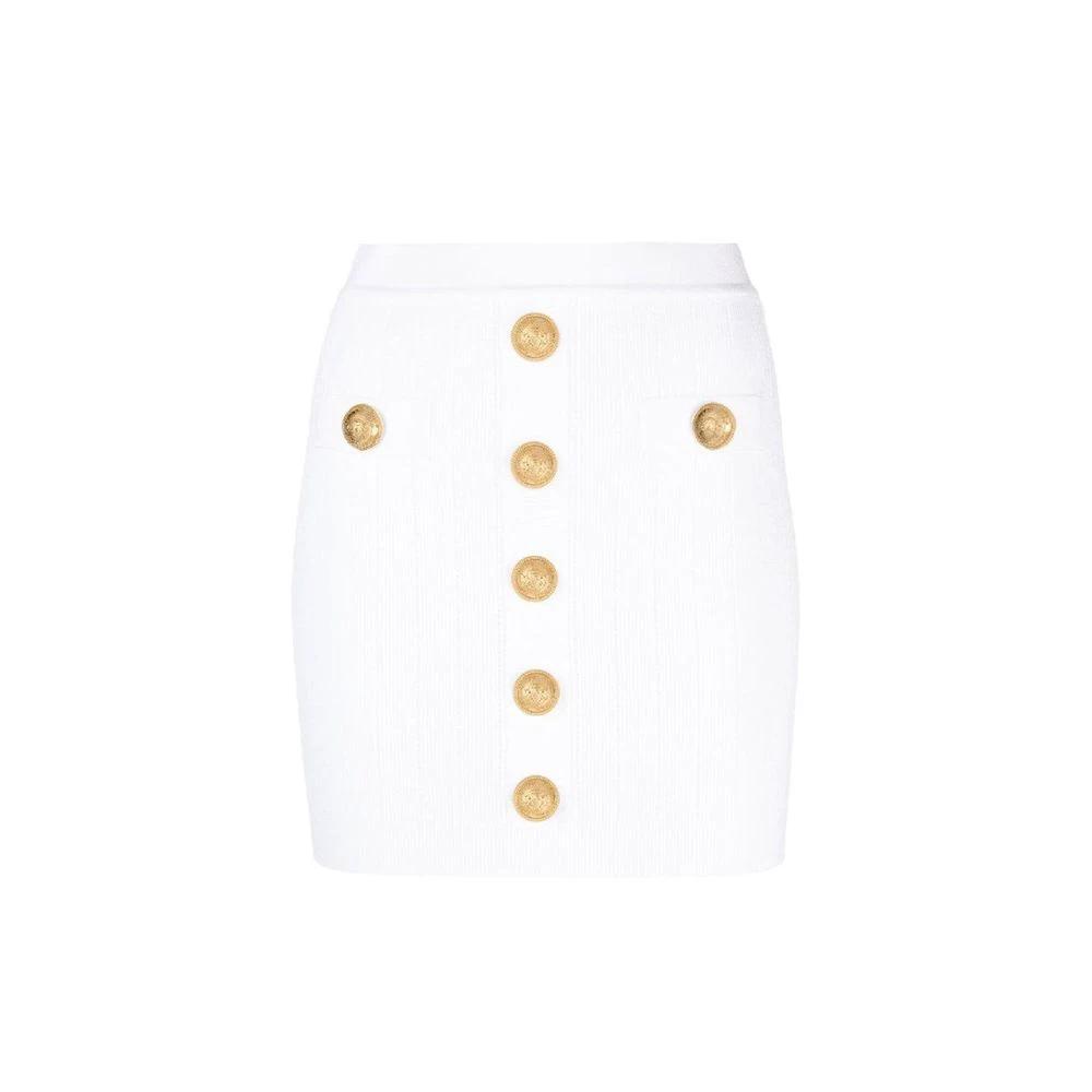 Balmain Sample Sale Balmain White Polyester Mini Skirt - | Designer outlet