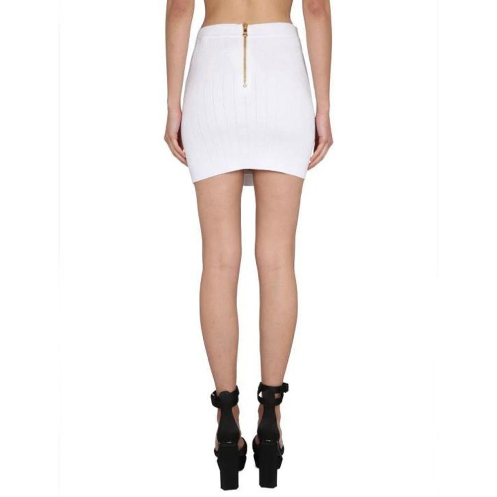 Balmain Sample Sale Balmain White Polyester Mini Skirt - | Designer outlet
