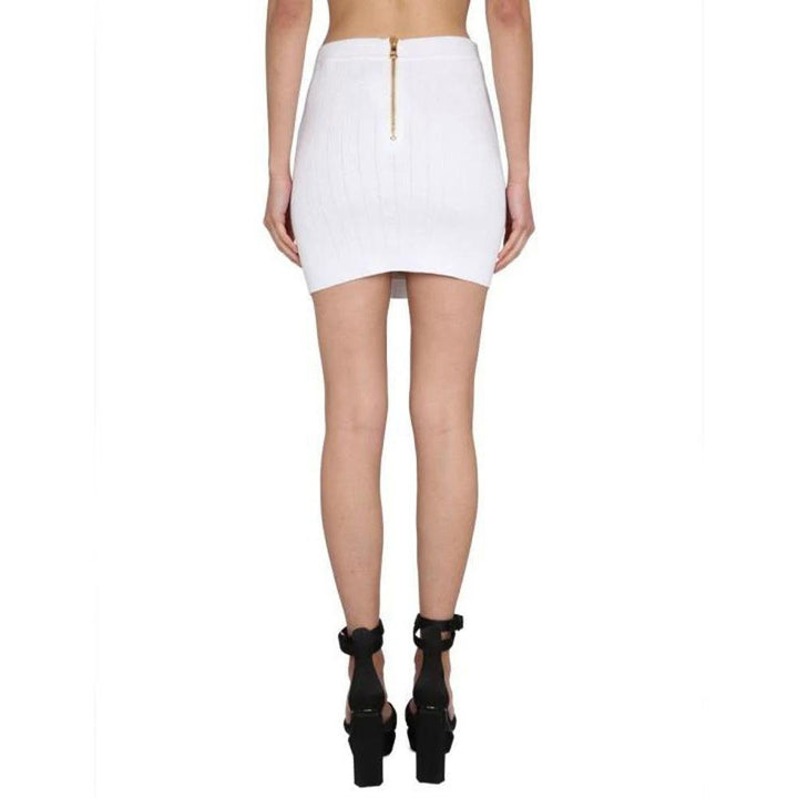 Balmain Sample Sale Balmain White Polyester Mini Skirt - | Designer outlet