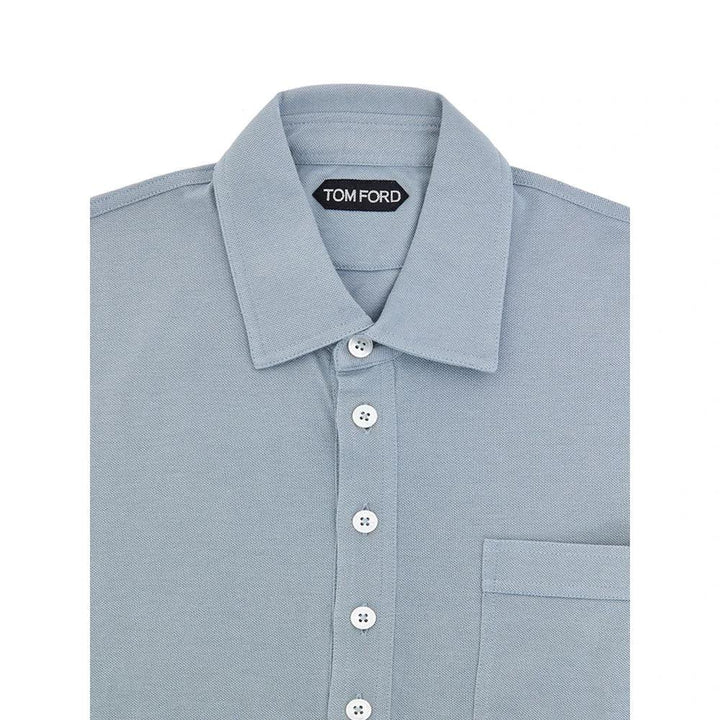Tom Ford Sample Sale Tom Ford Blue Cotton Polo Shirt - | Designer outlet