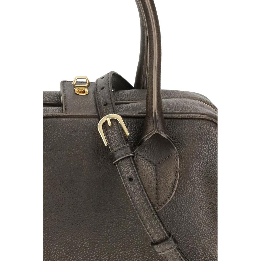 Golden Goose Brown Calf Leather Bos Taurus Shoulder Bag
