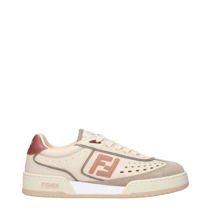 Fendi Sample Sale Fendi Beige Leather Low Top Sneakers - | Designer outlet