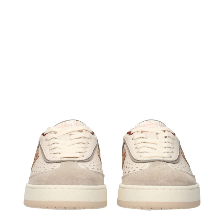 Fendi Sample Sale Fendi Beige Leather Low Top Sneakers - | Designer outlet