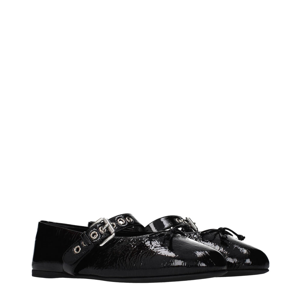 Miu Miu Sample Sale Miu Miu Black Leather Ballet Flats - | Designer outlet