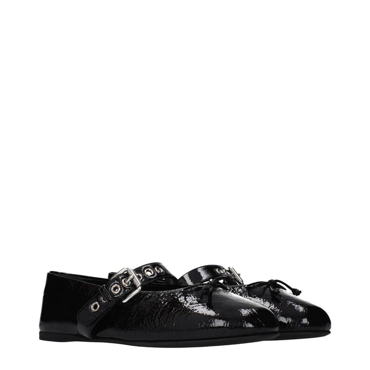 Miu Miu Sample Sale Miu Miu Black Leather Ballet Flats - | Designer outlet