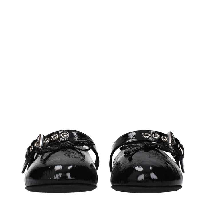 Miu Miu Sample Sale Miu Miu Black Leather Ballet Flats - | Designer outlet