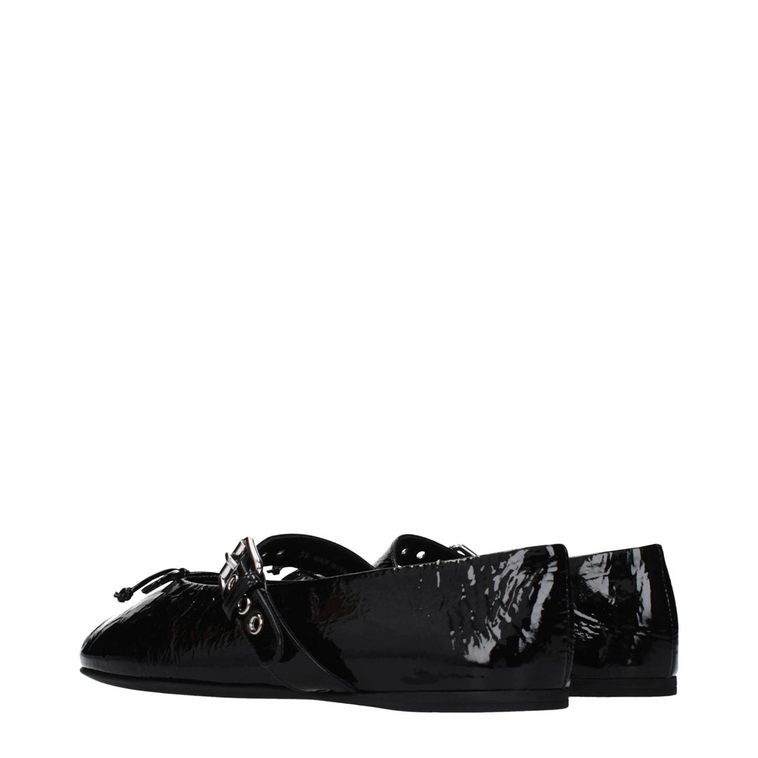 Miu Miu Sample Sale Miu Miu Black Leather Ballet Flats - | Designer outlet