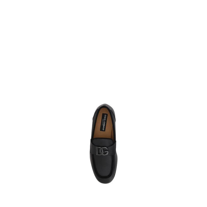 Dolce &amp; Gabbana Black Calf Leather Bos Taurus Slip-On Loafers