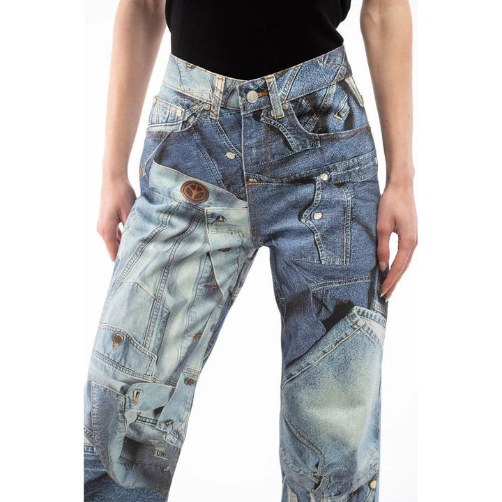 Moschino Multicolor Cotton Straight-Leg Jeans