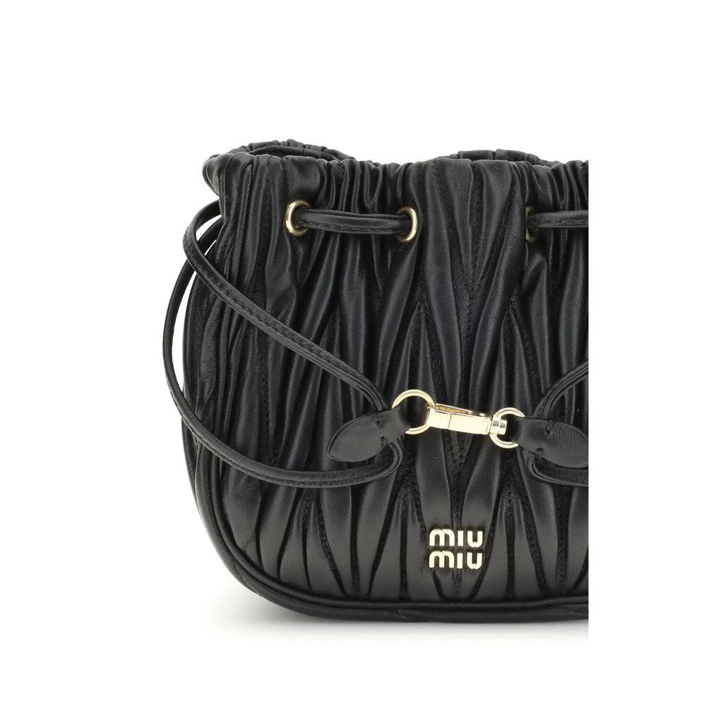 Miu Miu Black Calf Leather Bos Taurus Clutch Bag