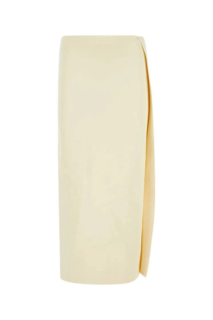 Jil Sander White Viscose Midi Skirt