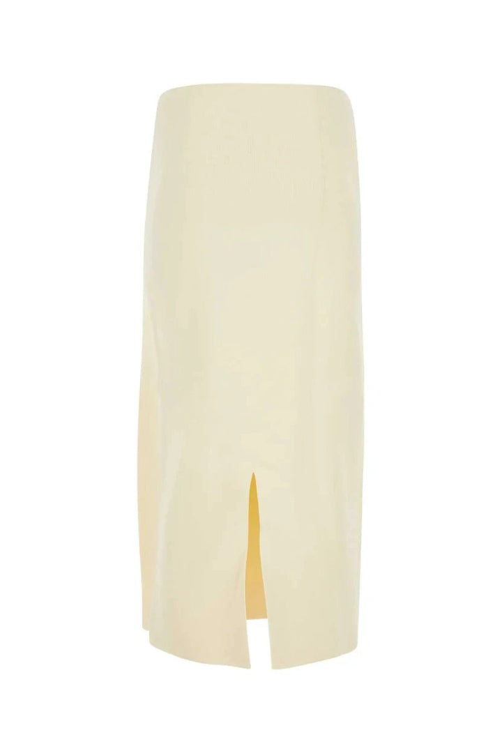 Jil Sander White Viscose Midi Skirt
