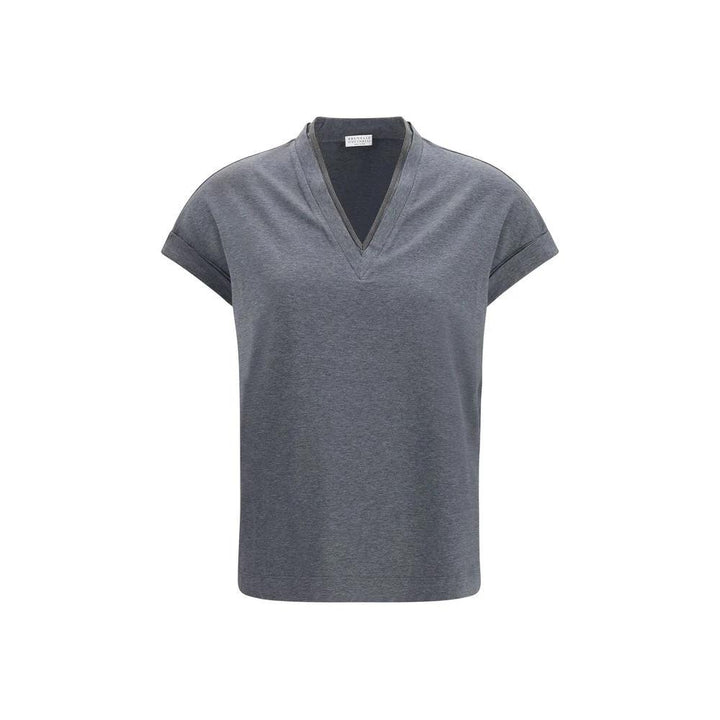 Brunello Cucinelli Gray Cotton T-Shirt