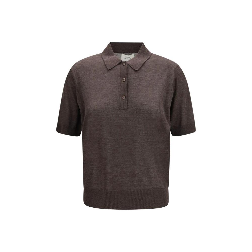 Loulou De Saison Brown Cashmere Polo Shirt
