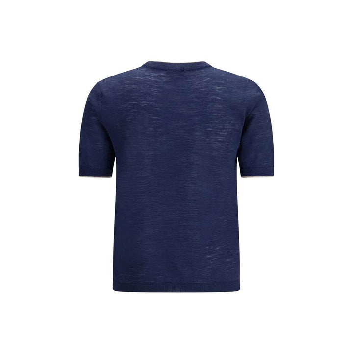 Brooksfield Blue Linen Shortsleeve Shirt