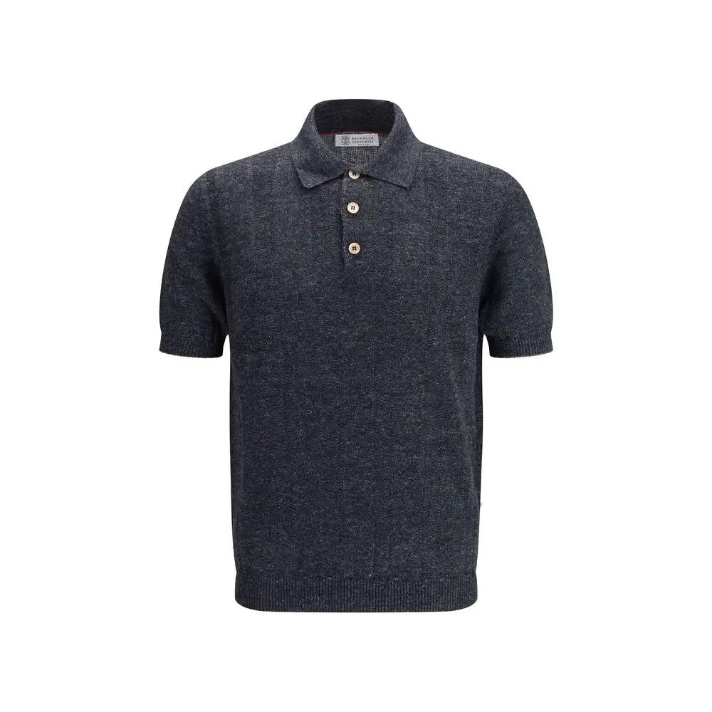Brunello Cucinelli Sample Sale | Brunello Cucinelli Gray Cotton Polo Shirt - | Designer outlet
